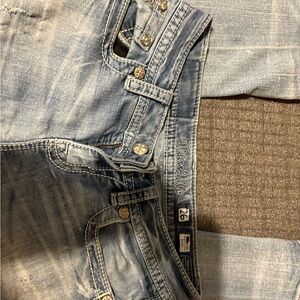 Miss Me Blue Denim Jeans with Silver Accents
